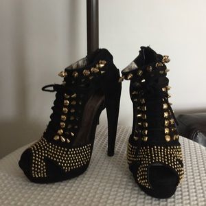 Jeffrey Campbell Gold Spike Heels